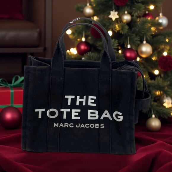 Marc Jacobs Black Canvas Tote Bag w/ Adjustable Shoulder Strap - Picture 1 of 8